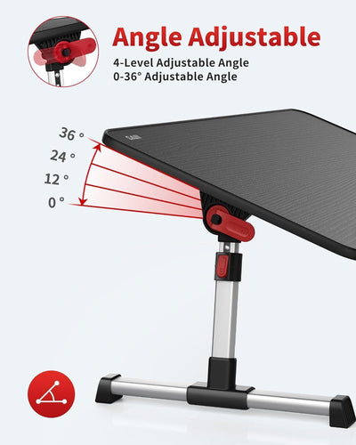 Tisch, SAIJI Betttisch höhenverstellbar, mit 4 einstellbare Winkel, Klappbarer Lapdesk, für Sofa Cou