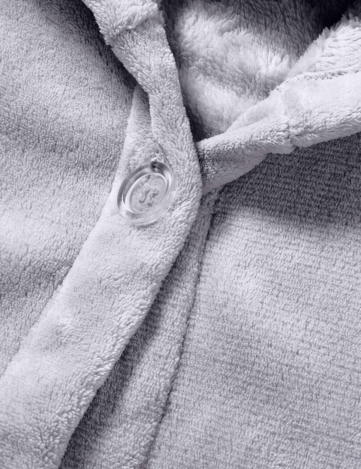 Playshoes Unisex Kinder Fleece-Bademantel Morgenmantel 86-92 Grau, 86-92 Grau