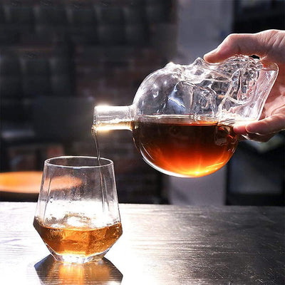Flaschen Whiskey Skull, Whiskey Karaffe Dekanter, Totenkopf Whisky, Whisky Gläser, Kristall Whiskygl