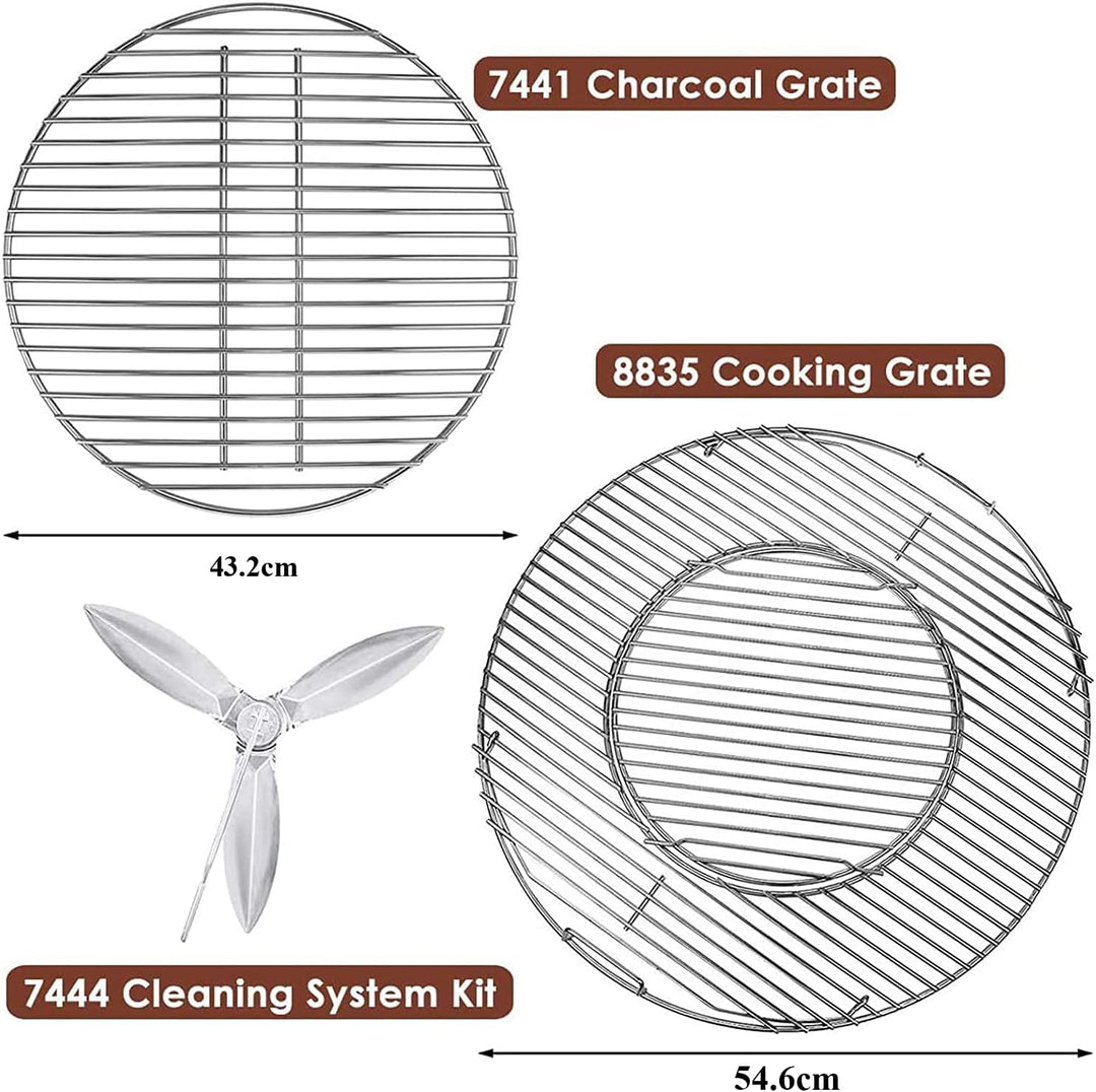 GFTIME Holzkohlegrill Ersatzteilset mit Rotor für Weber 57cm One-Touch, Master-Touch und Bar-B-Kettl