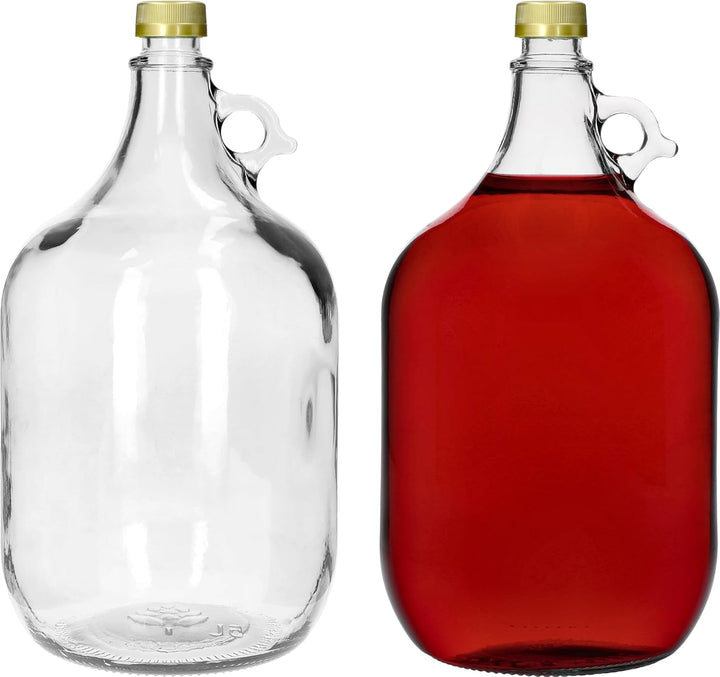 lilawelt24 2 x 5L GLASBALLON Weinballon GÄRBALLON GLASFLASCHE Flasche Gallone Leere Glasflasche zum