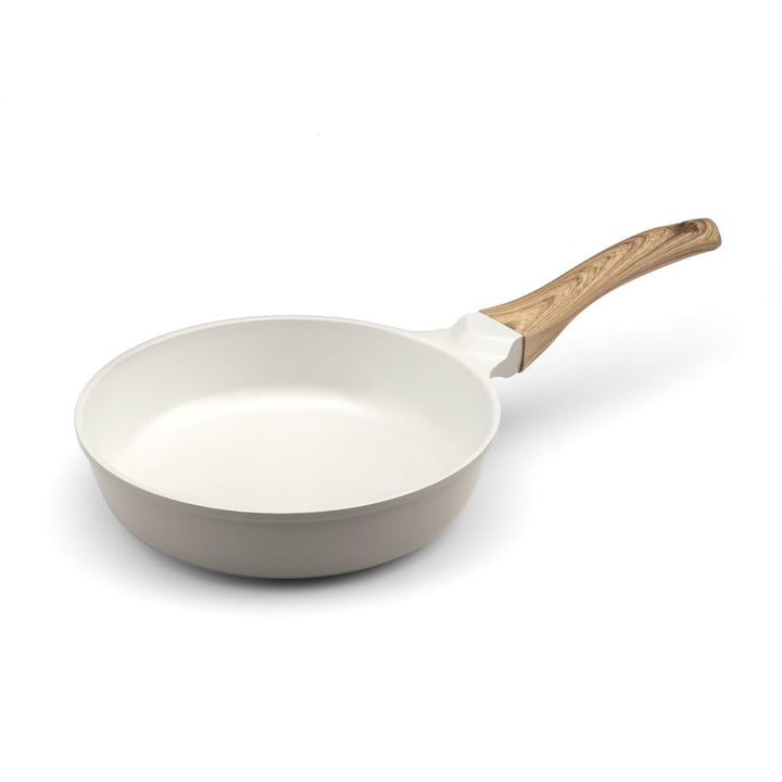 Cuisinox - Mythic - Pfanne 20 cm mit weisser Keramikbeschichtung - fester Soft-Touch-Griff in Holzop