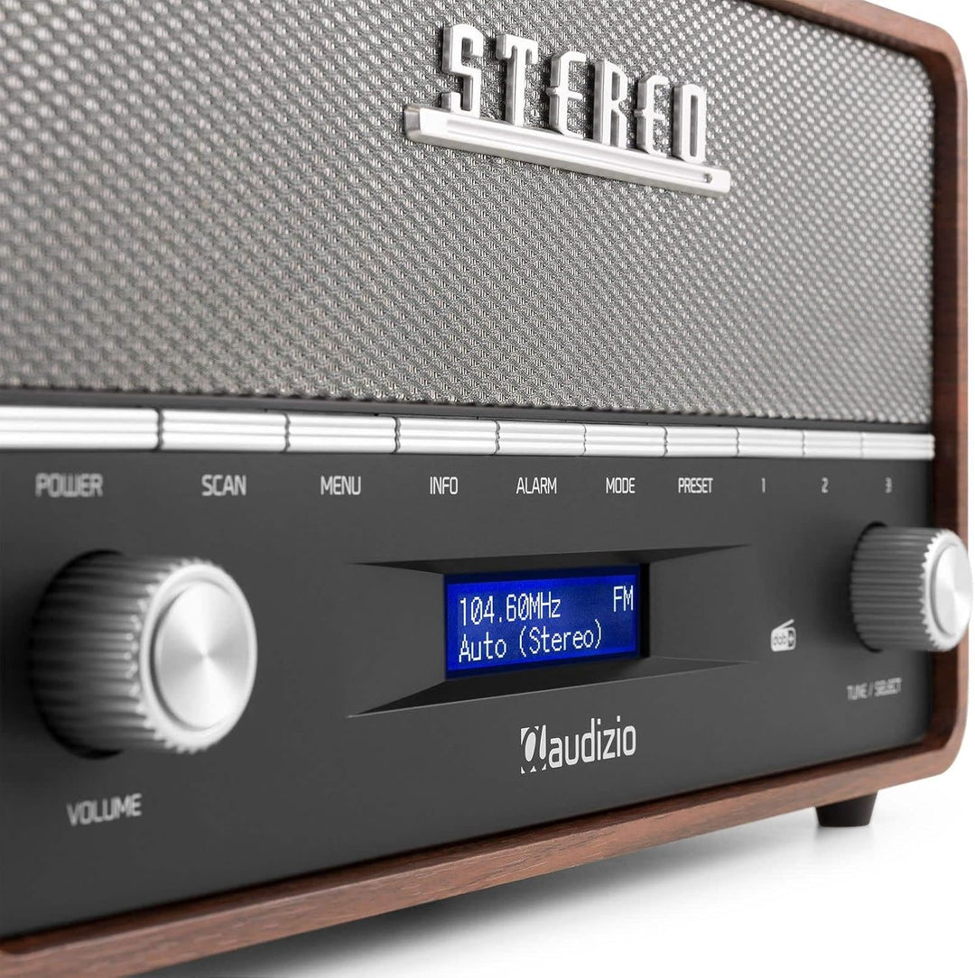 Audizio Corno - Retro Radio, DAB Plus Radio Bluetooth, Alarmfunktion, Radiowecker, Retro UKW-Radio,