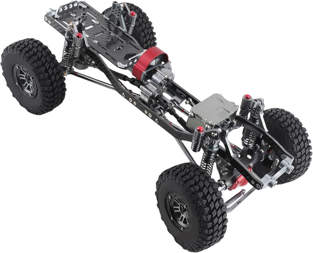 Tonysa RC Auto Rahmen 313mm Radstand RC Frame, RC Crawler Car mit Reifen, Aluminiumlegierung Kohlefa