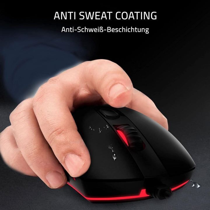 Lioncast ® LM60 Gaming Maus mit Kabel [PROGRAMMIERBARE Tasten] - Gaming-Mäuse für PC - Beste MMO Gam