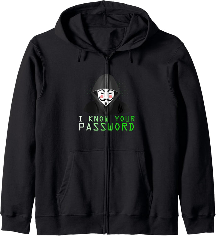 Ich kenne dein Passwort Anonymous Mask Pro Hacker Kapuzenjacke