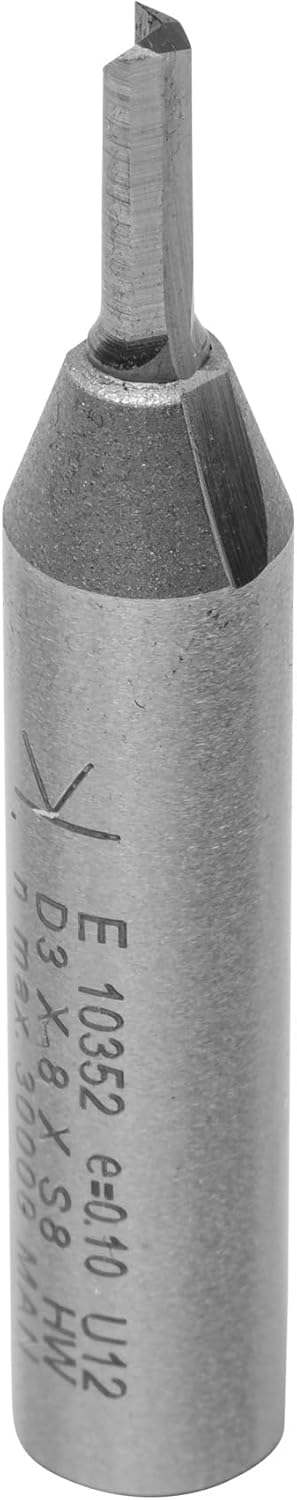 ENT 10352 Nutfräser VHW, Schaft (S) 8 mm, Durchmesser (D) 3 mm, NL 8 mm, SL 32 mm, GL 45 mm, mit Vol