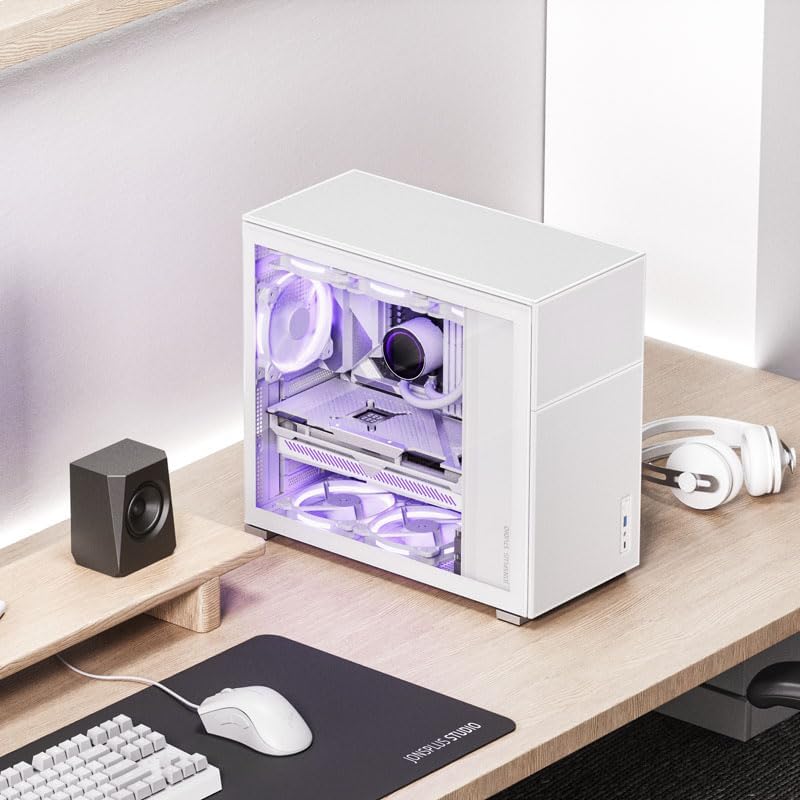 Jonsbo D41 MESH ATX Gehäuse, Gehärtetes Glas - weiss