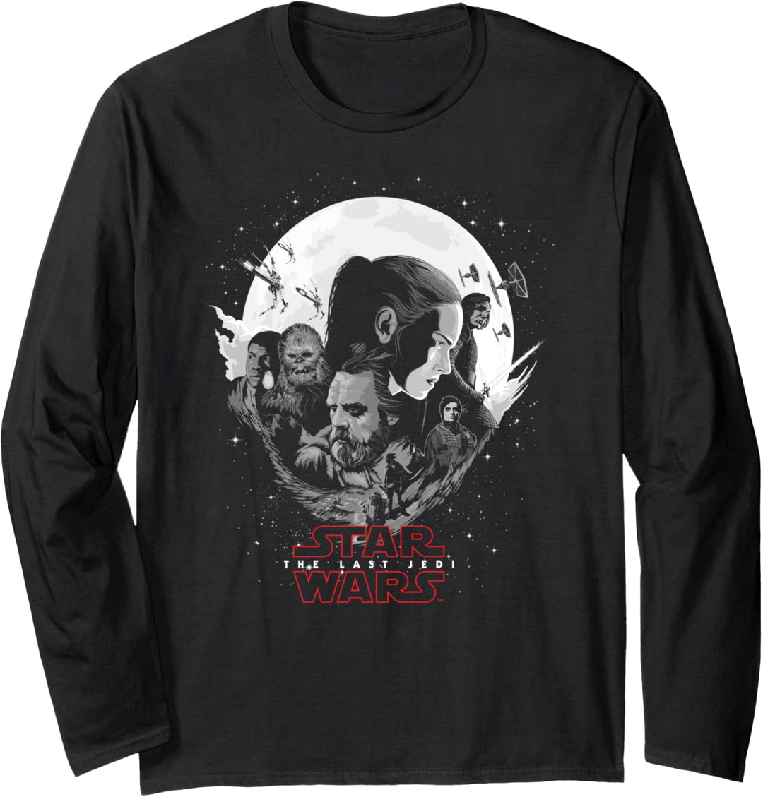 Star Wars The Last Jedi Group Shot Moon And Stars Portrait Langarmshirt