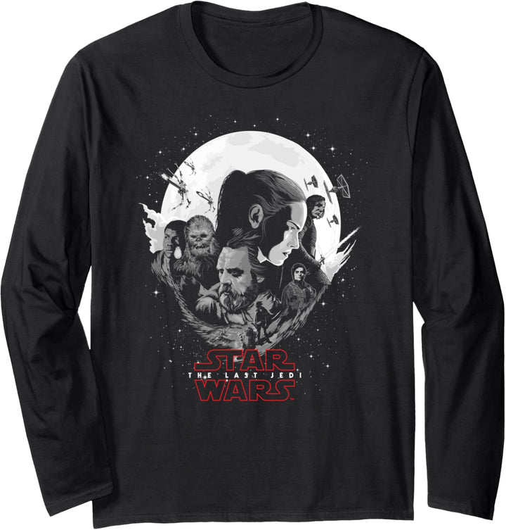 Star Wars The Last Jedi Group Shot Moon And Stars Portrait Langarmshirt