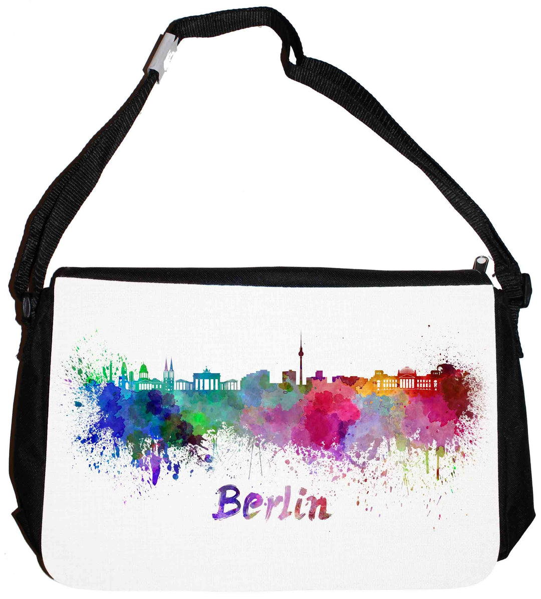 Merchandise for Fans Schultertasche - 38x28x8cm, 8,5 Liter, schwarz Motiv: Silhouette Berlin- 04