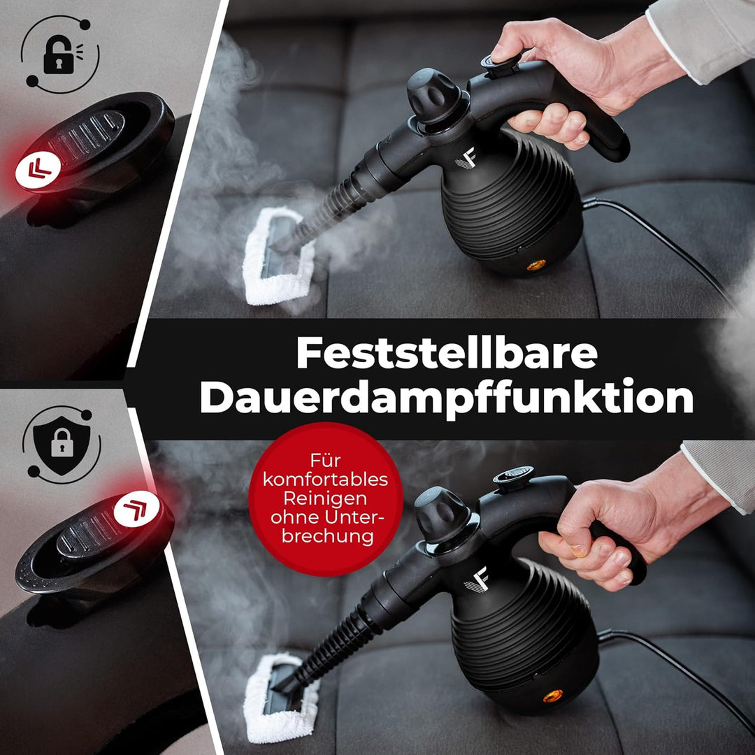 Neighbour's Friend® Dampfreiniger Neues Modell – Leistungsstarker Hand Steam Cleaner, 3,5 Bar Druck,