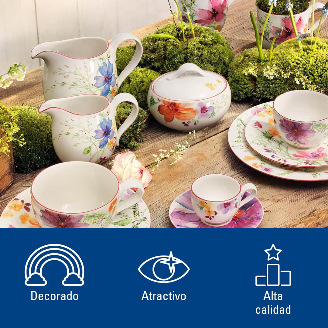 Villeroy und Boch Mariefleur Basic Zuckerdose, Premium Porzellan Zuckerdose Basic, Zuckerdose Basic