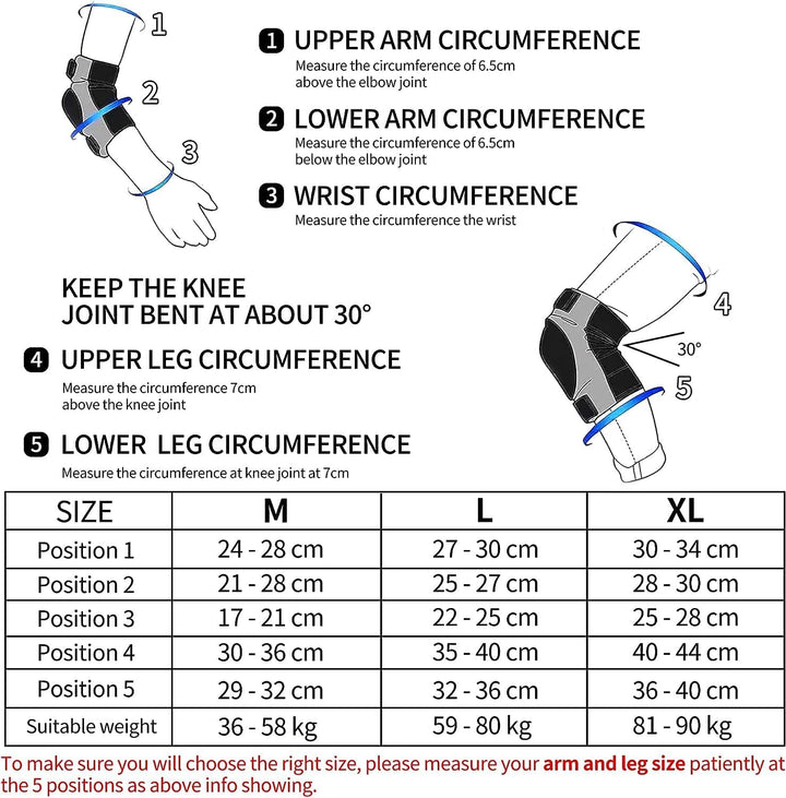 ONTYZZ Knieschoner Set Ellbogenschützer Handgelenkschützer 6 in 1 Protektoren Set Schutzausrüstung E