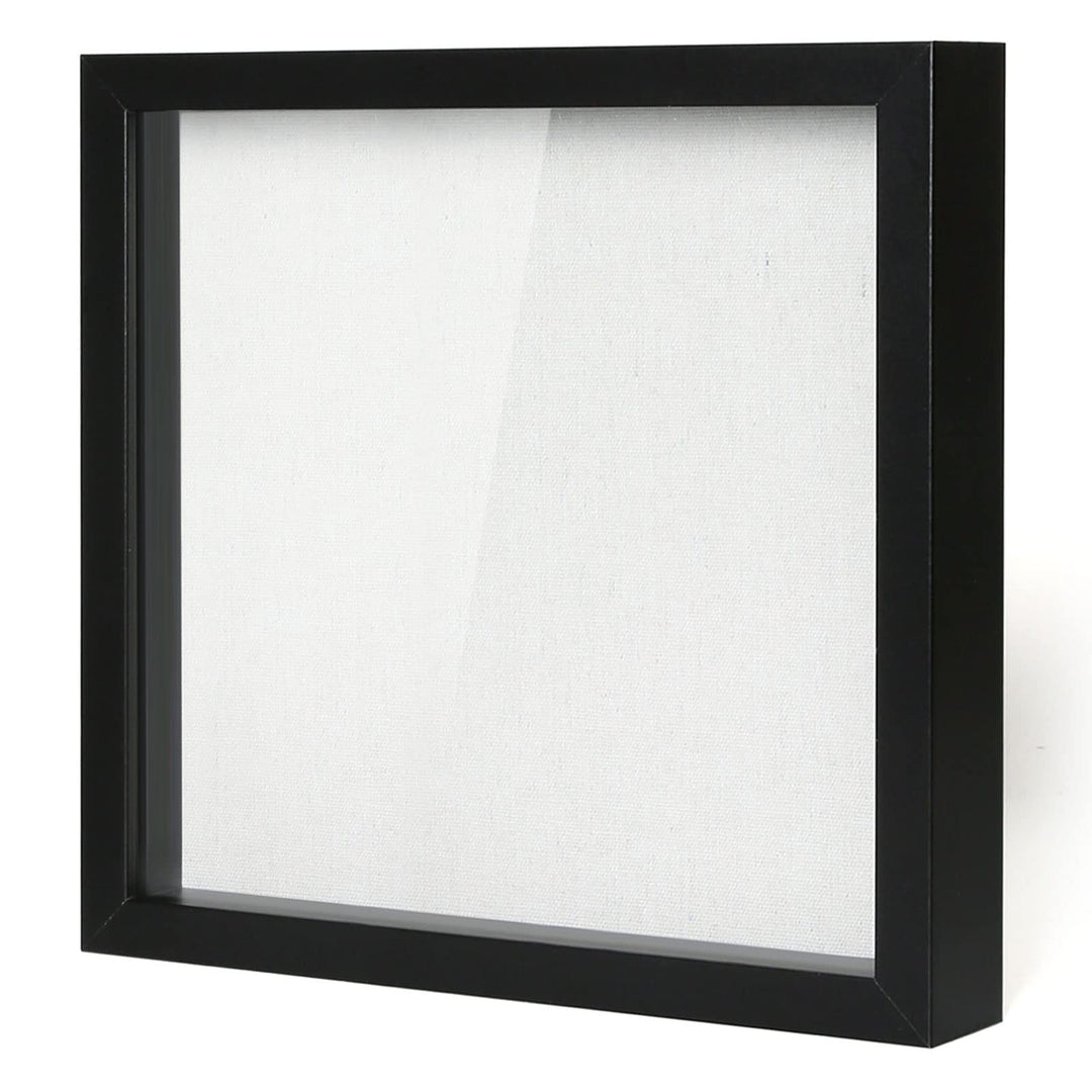 Muzilife 3D Bilderrahmen mit Echtglas 30x30 cm Holz, Tiefer Objektrahmen zum Befüllen für Wandbehang