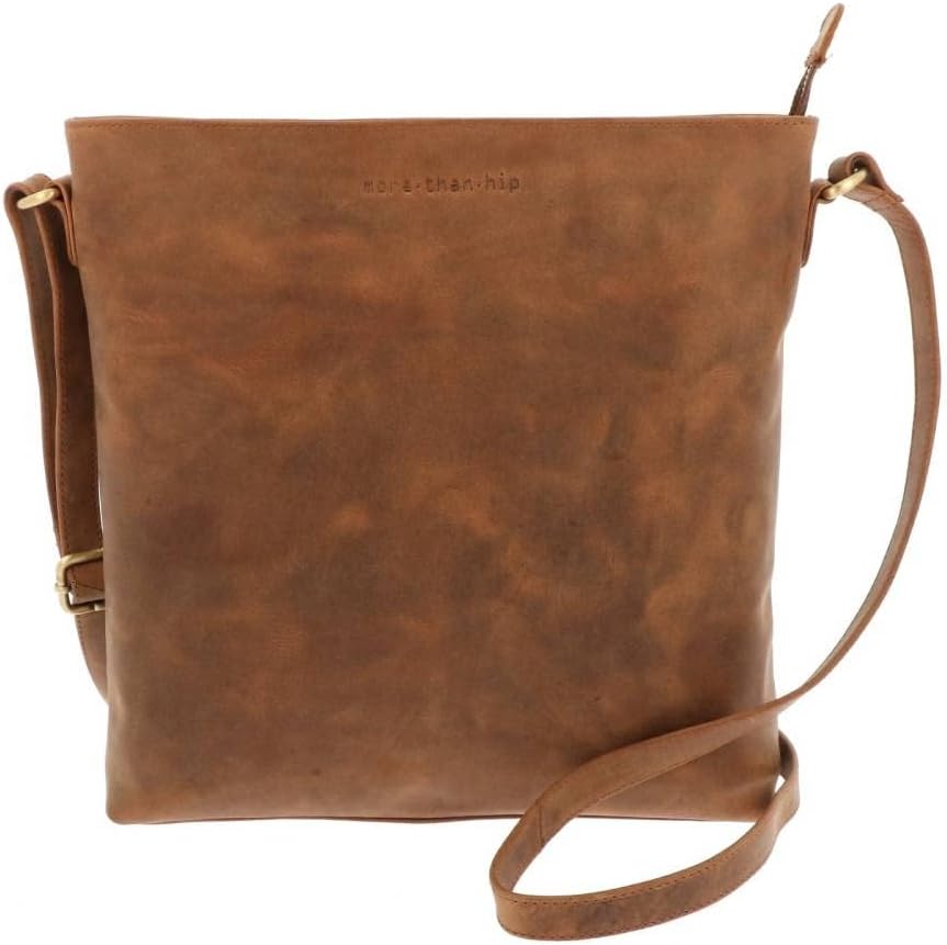 More Than Hip Bryony Schultertasche Damen - Vintage Umhängetasche aus Öko Leder Damentasche Crossbod
