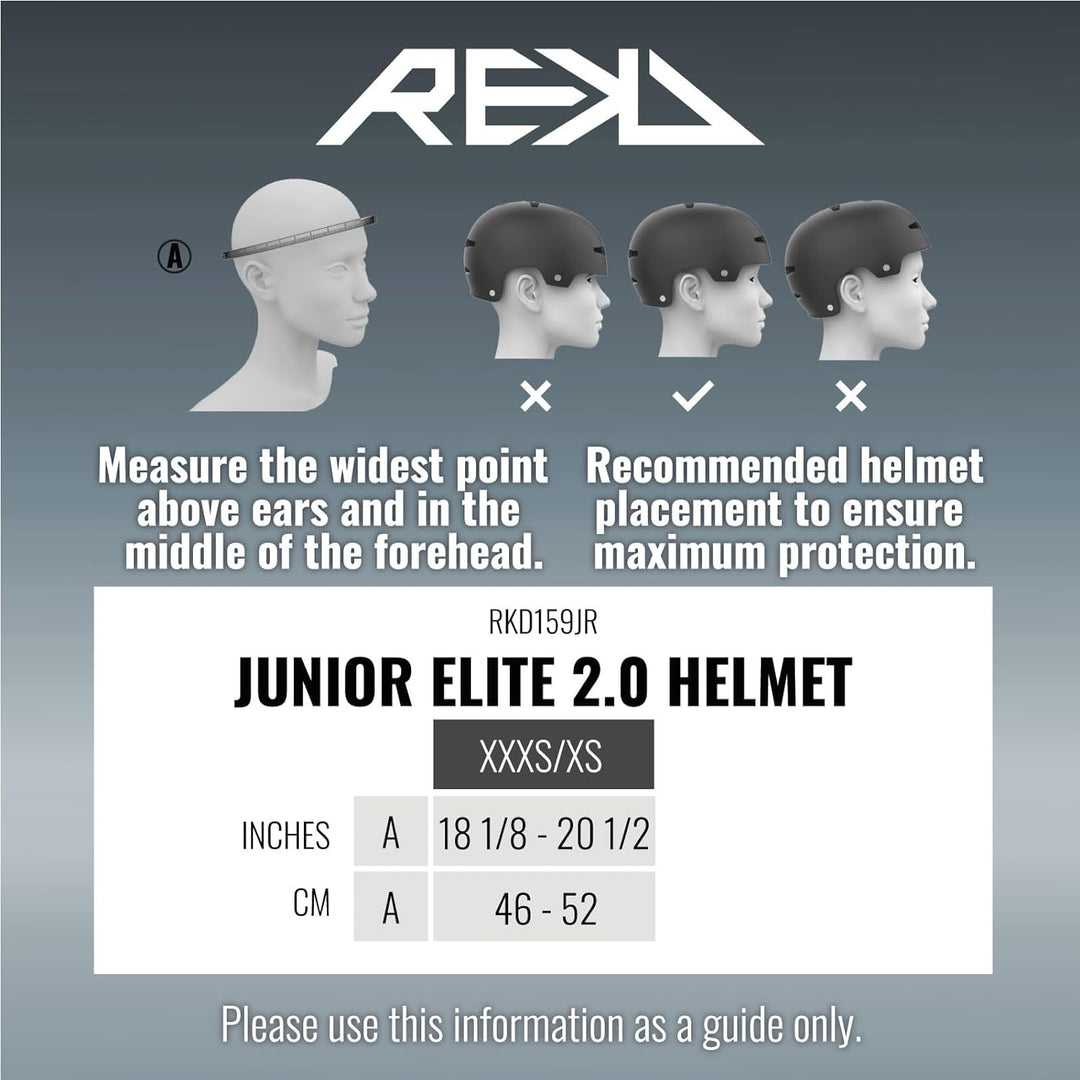 Rekd Unisex Jugend Junior Elite 2.0 Helm xxxs/xs 46-52cm Weiss, xxxs/xs 46-52cm Weiss