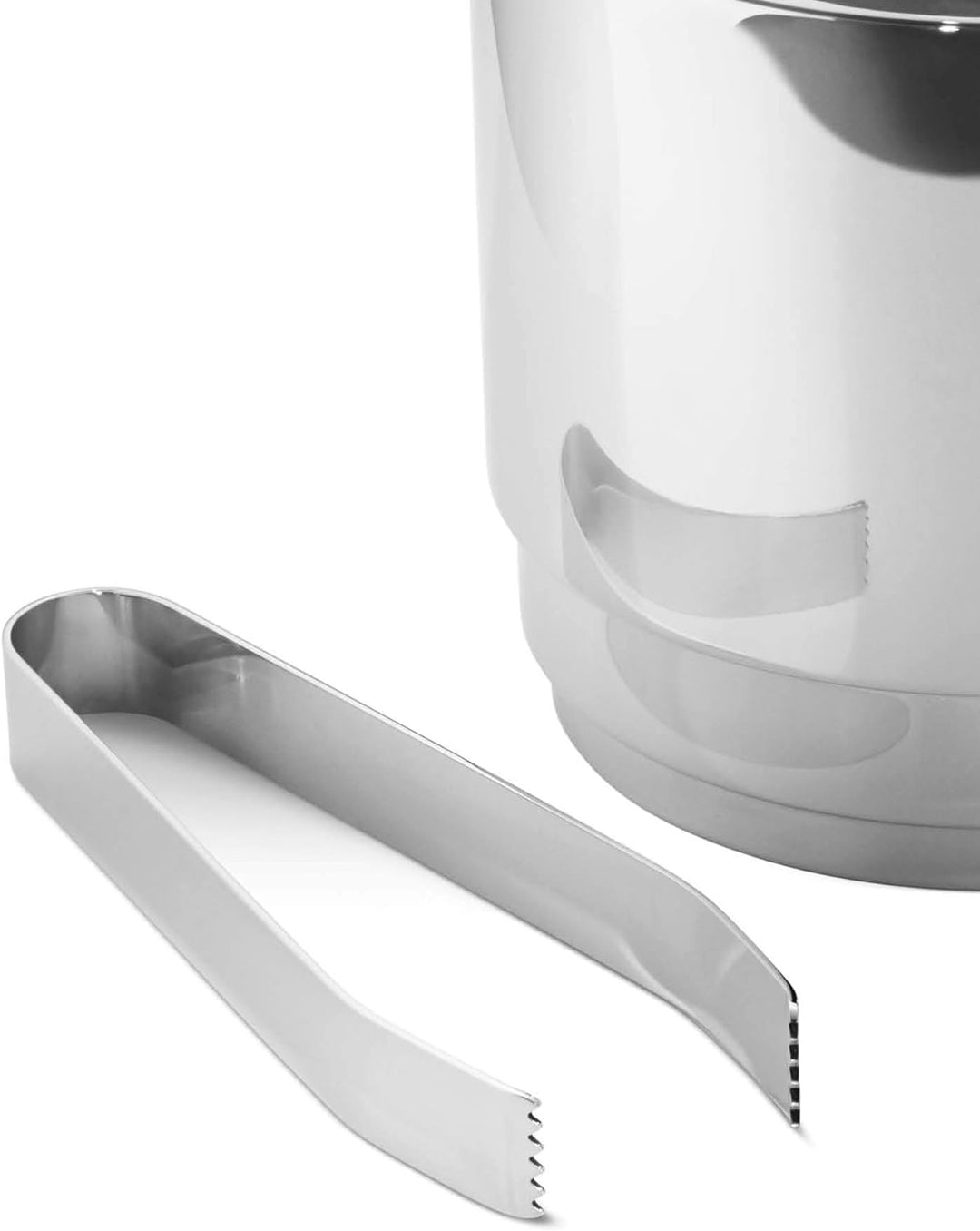 Georg Jensen Manhattan Ice Eimer und Zange, SS, 1,5l, Edelstahl, silber, 14,6 x 14,6 x 18,1 cm, Silb