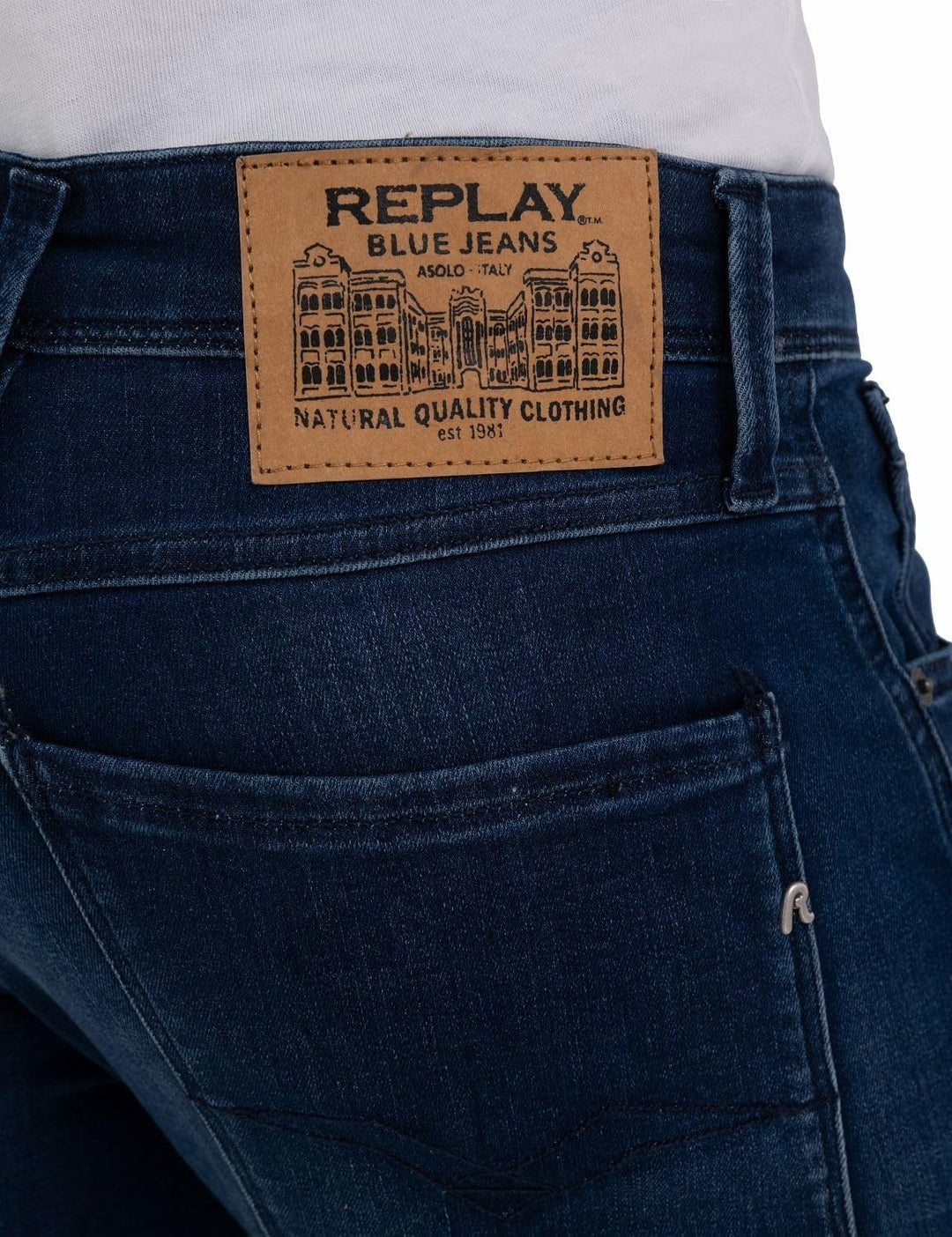 Replay Herren Jeans Anbass Slim-Fit mit Comfort Stretch 27W / 30L Medium Blue 009, 27W / 30L Medium