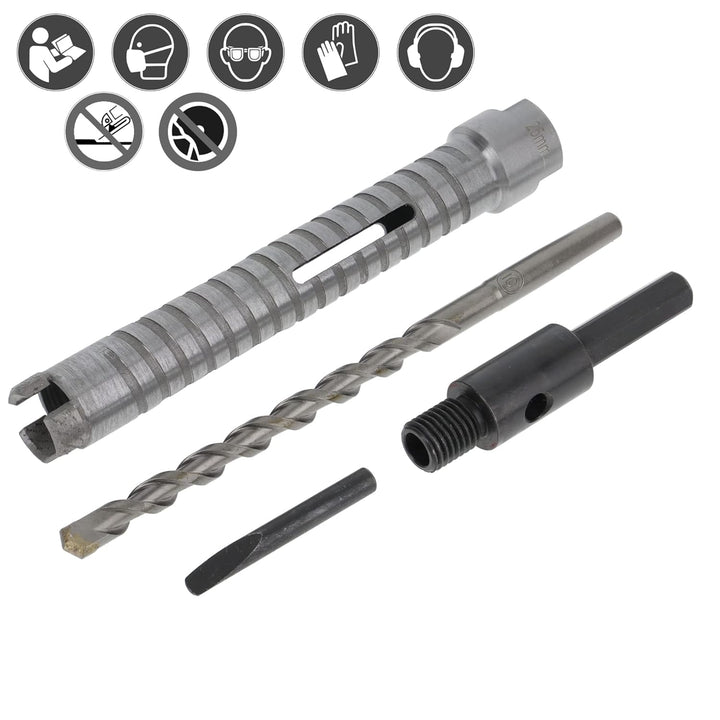 PRODIAMANT Diamant Bohrkrone ø 25mm Nutzlänge 150mm mit 6-Kant Adapter lasergeschweisst für trocken