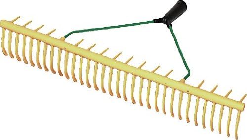 Kerbl Rasenrechen (ohne Stiel, Farbe gelb, Breite 64 cm, mit 32/16 Zinken, mit Stielhalter, aus Poly