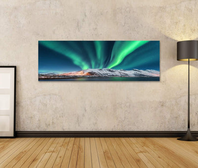 islandburner Bild auf Leinwand Aurora Borealis Lofoten Inseln Norwegen Bilder Wandbilder Poster Lein