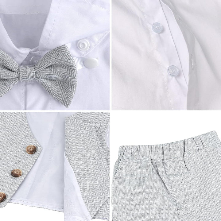 mintgreen Baby Junge Taufe Outfit Smoking Anzug Set 18-24 Monate hellgrau, Hellgrau 18-24 Monate