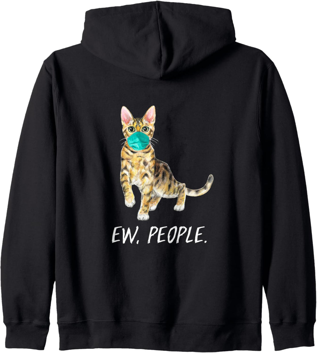 BENAGAL Katze mit Gesichtsmaske Mundschutz EW PEOPLE Kapuzenjacke