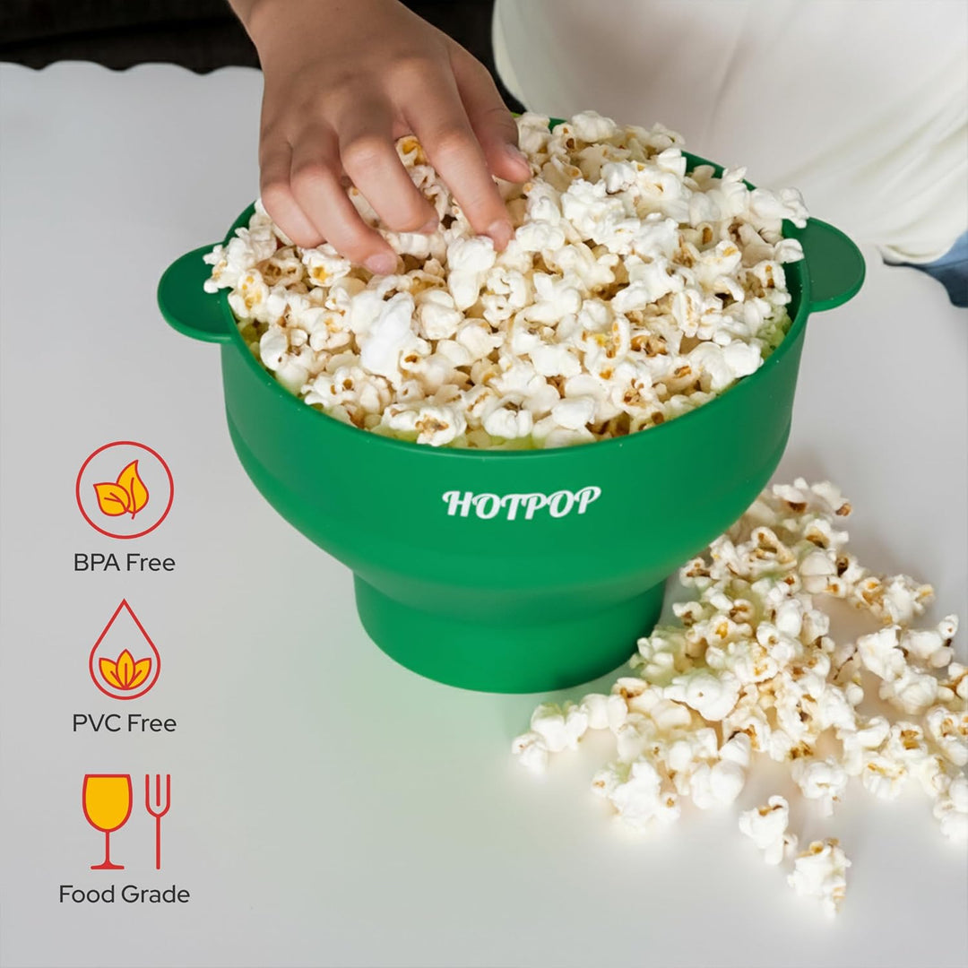 Hotpop Mikrowellen-Popcorn-Druckknopf aus Silikon, faltbar, BPA-frei und spülmaschinenfest, 20 Farbe