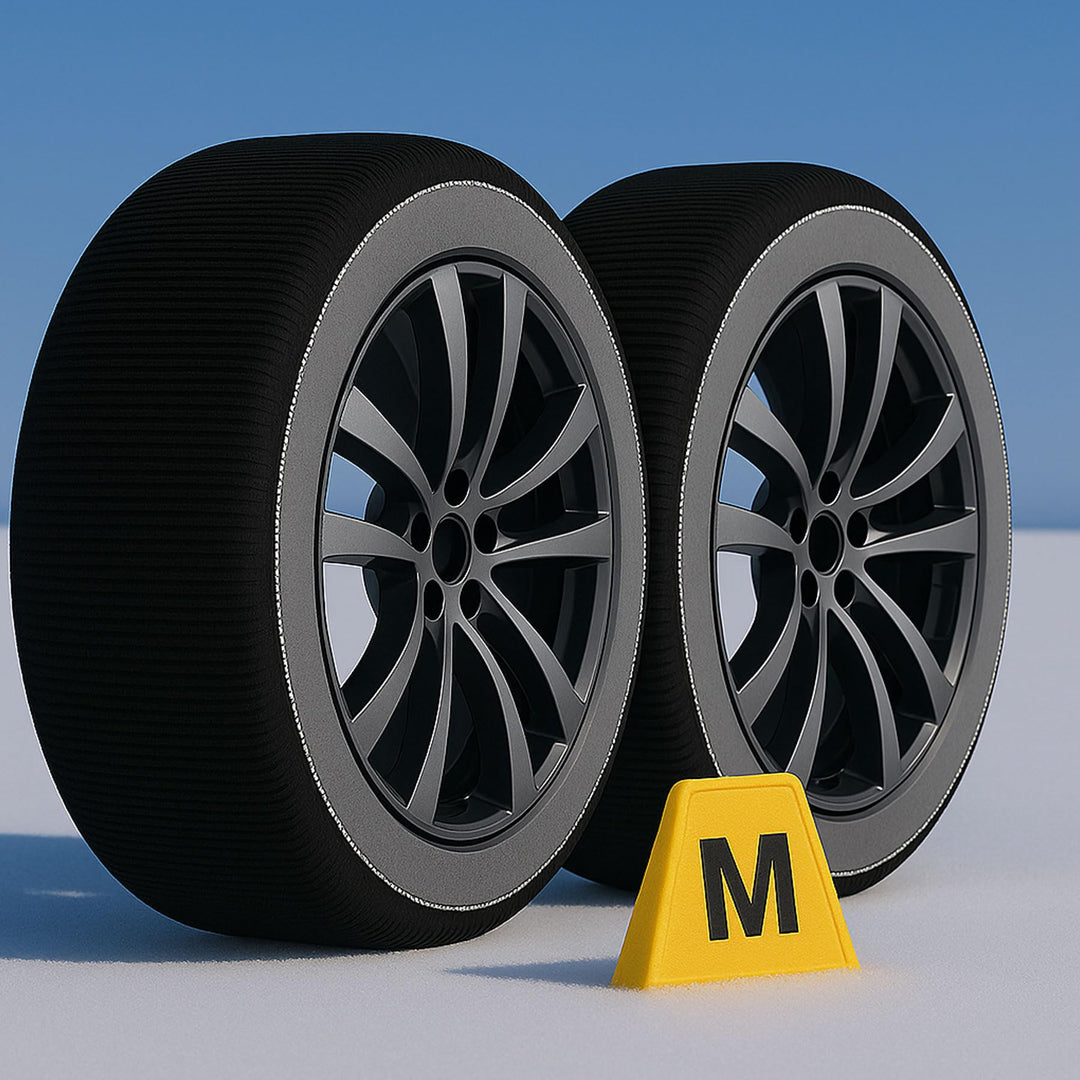 2 Stück Textil Schneeketten Homologierte EN 16662-1, Farbe Schwarz, Grösse M, Winterreifen Schneesoc