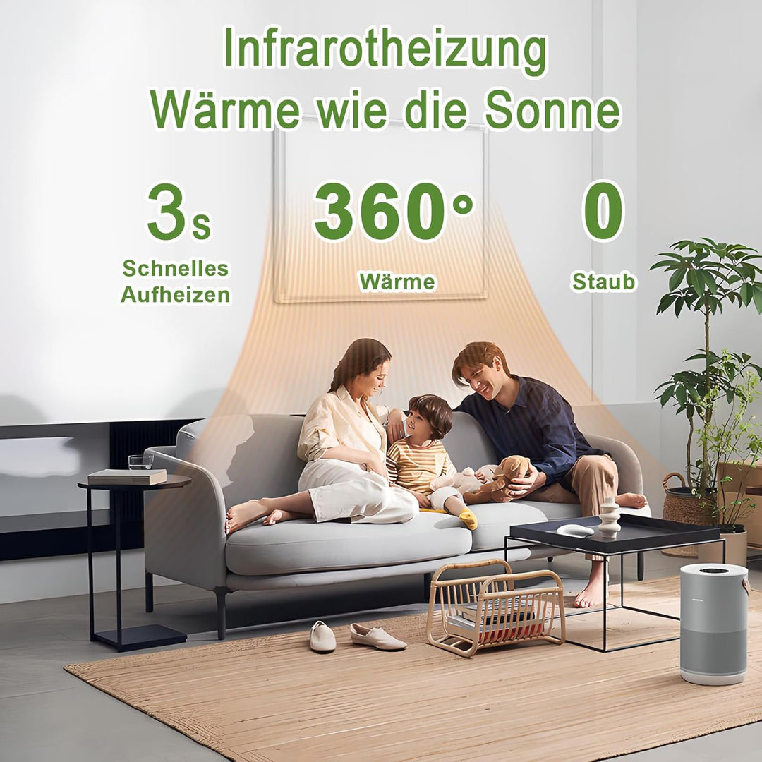 Behagliche Infrarotheizung 300 Watt, Infrarotheizung Wandmontage mit bis zu 120 °C für 1–8 m², Elekt