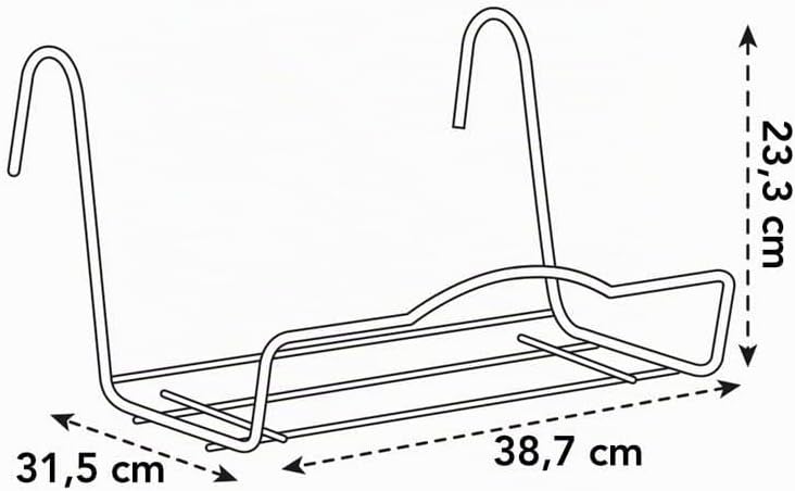 elho Supports Metall 40 - Zubehör für Balkon &amp; Aussen Zubehör - Ø 38.5 x H 22.3 cm - Schwarz/Anthraz