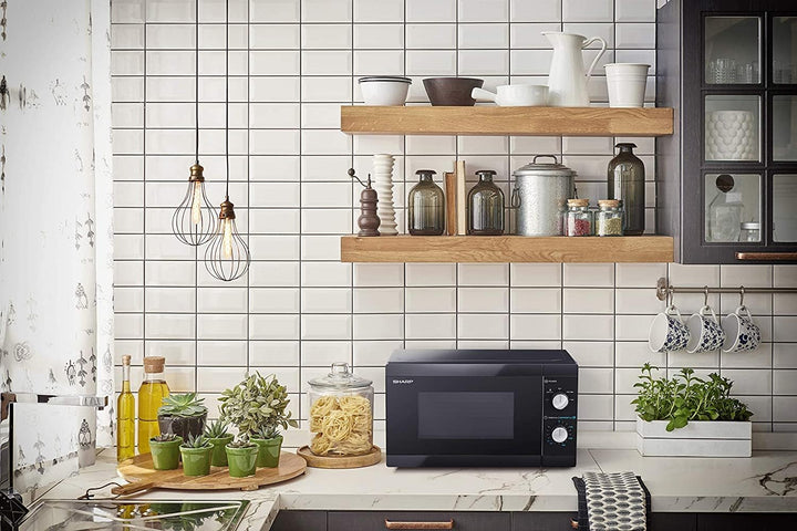 SHARP MS01E Mikrowelle (Mikrowelle: 800W, 5 Leistungsstufen, Auftaufunktion, Abmessungen: 440x258x34