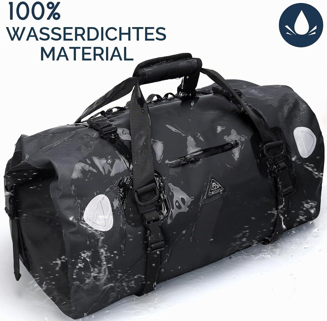 Haimont Waterproof Duffel Bag Roll-top Dry Bag, Black, 70L Schwarz 70L, Schwarz 70L