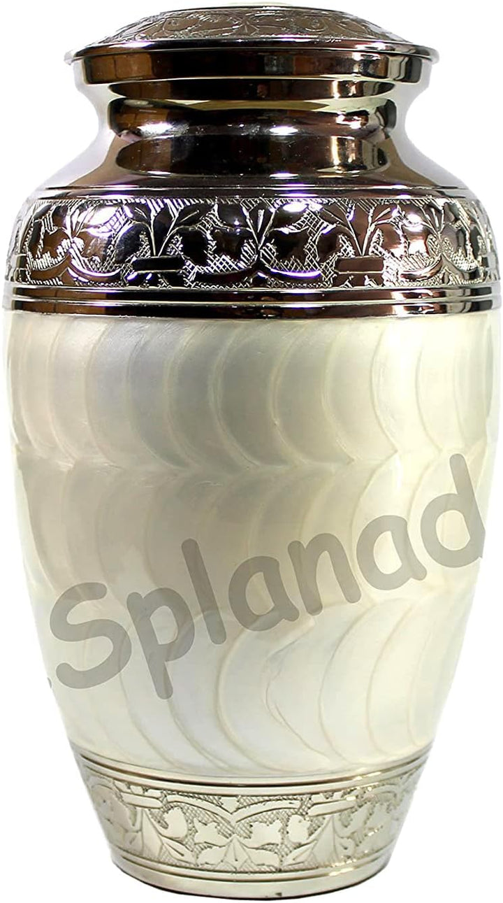 eSplanade Brass Cremation urn Memorial Container Jar Pot | Metal urns | Burial urn | Brass urn (Weis