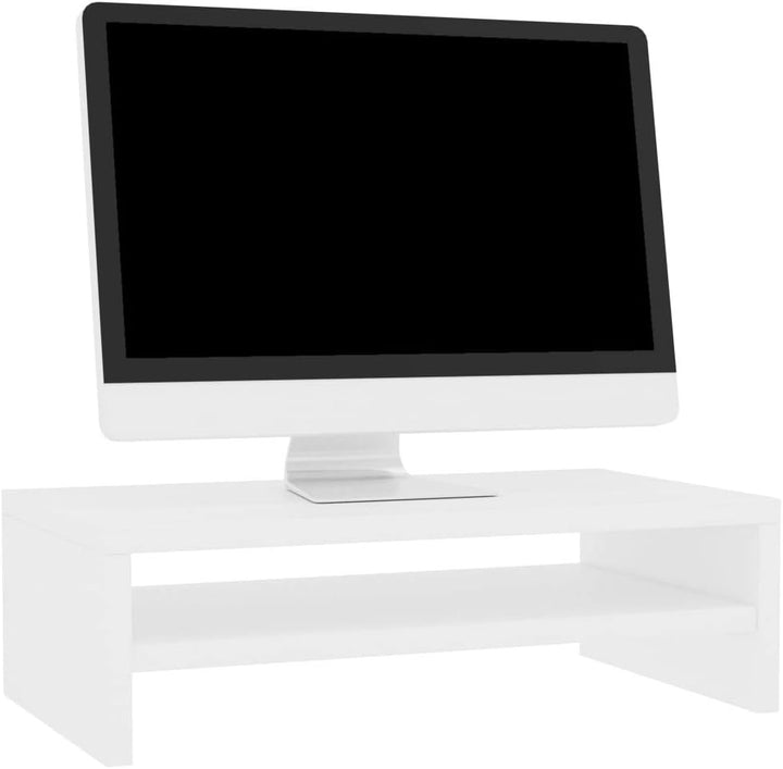 WIFESE Monitorständer Weiss Holzwerkstoff 42x24x13 cm MonitorerhöHung BildschirmerhöHung Monitor Stä
