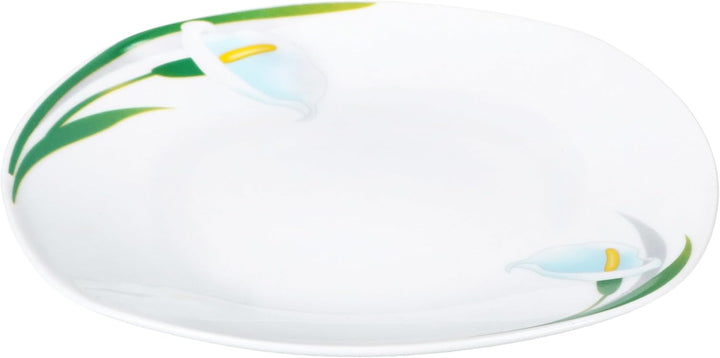 MamboCat 6er Set White Calla Kuchenteller I Florale stilvolle Porzellan-Frühstücksteller mit Blumen-