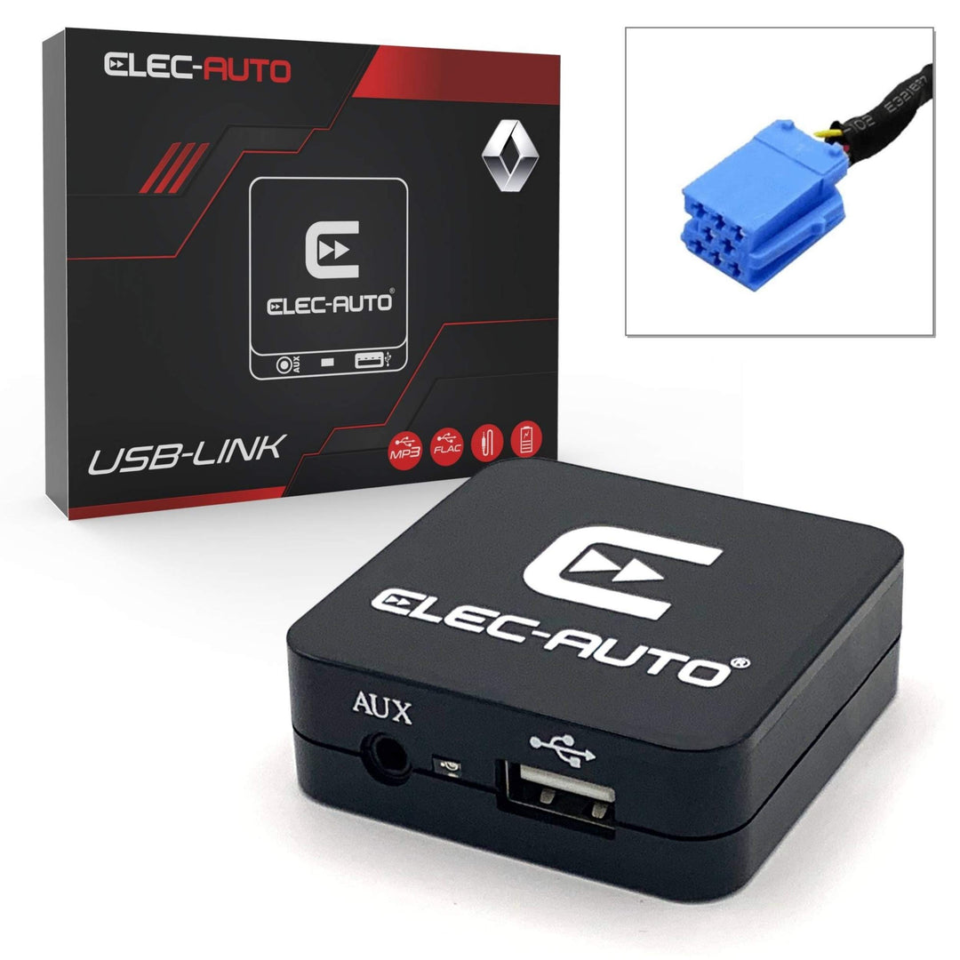 USB Interface MP3 FLAC - Auxiliary für Auto Renault | Ladegerät | Klinkenbuchse | Unsichtbares Unter