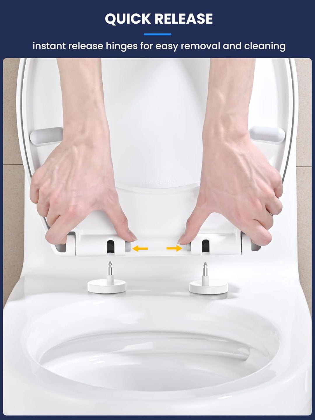 YEAUPE PRO Toilettendeckel mit Absenkautomatik, WC-Sitz mit Quick-Release-Funktion und Softclose Abs