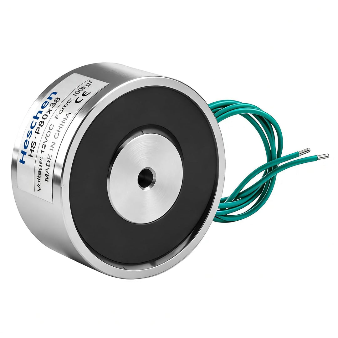 Heschen Elektromagneten Magnet Magnetventil HS-P80/38, OD: 80 mm, DC 12 V, 100 kg/220 lb