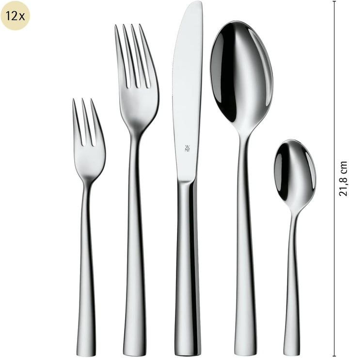 WMF Philadelphia Besteckset 12 Personen, 60-teilig, Monobloc-Messer, Cromargan Edelstahl poliert, gl
