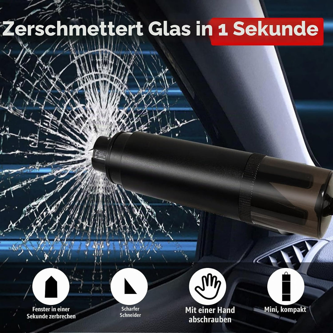 Audasi 4 Stück Gurtschneider Notfallhammer Auto, 2 in 1 Gurtschneider Notfallhammer mit Testglas Sic