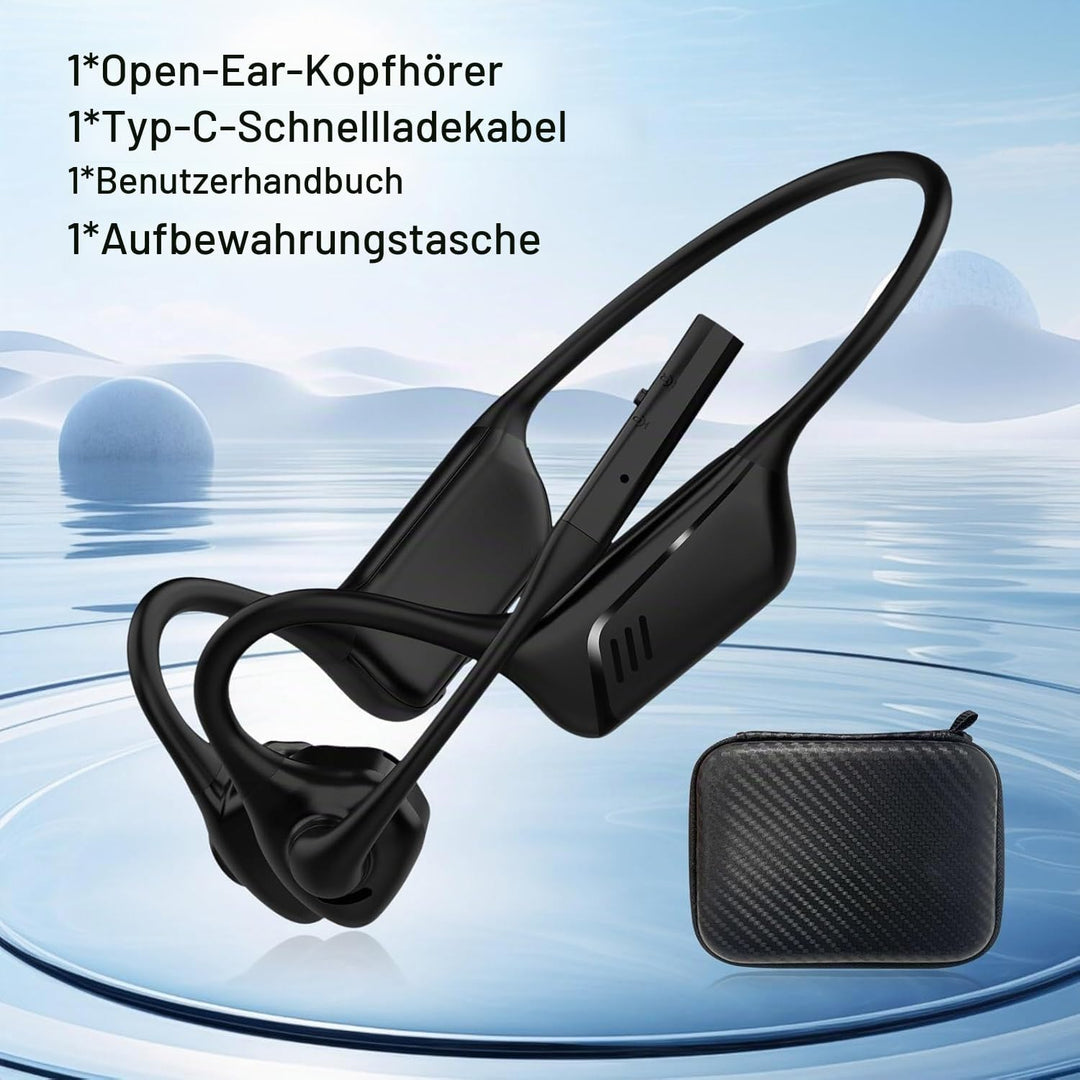 Smof Bluetooth Headset mit Mikrofon, Open-Ear Kopfhörer Bluetooth 5.1 mit Geräuschunterdrückung und