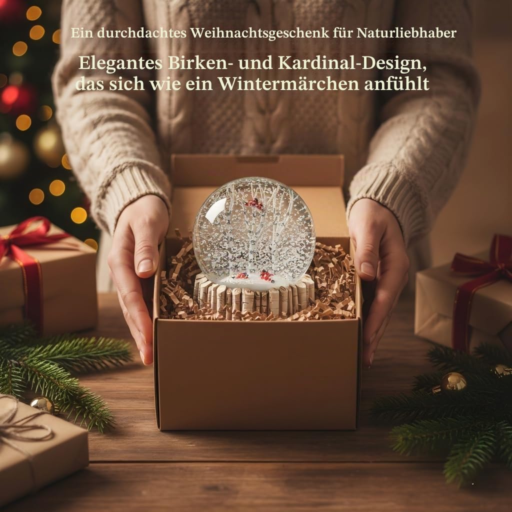 Cardinal Schneekugel, rote Vogel-Schneekugel, Tier-Schneeflocke, Glas-Schneekugeln für Erwachsene un