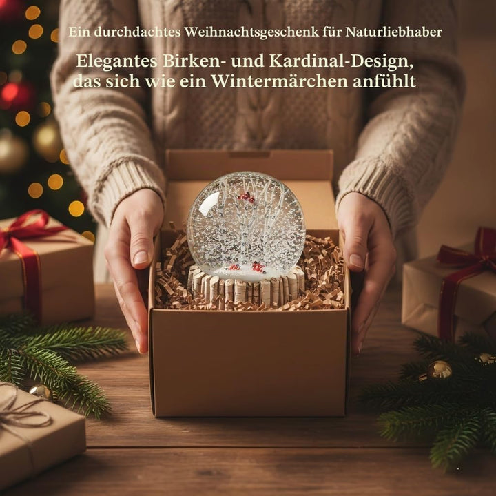 Cardinal Schneekugel, rote Vogel-Schneekugel, Tier-Schneeflocke, Glas-Schneekugeln für Erwachsene un