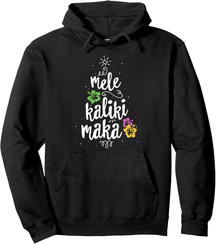 Hawaiian Christmas Tree Mele Kalikimaka Tropical Hawaii Pullover Hoodie