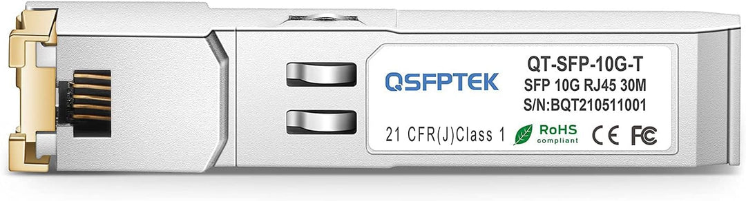 QSFPTEK 10G-T SFP+ Kupfer-RJ45-Modul, 10GbE Mini GBIC 10GBASE-T-Transceiver für Intel E10GSFPT (Cat6