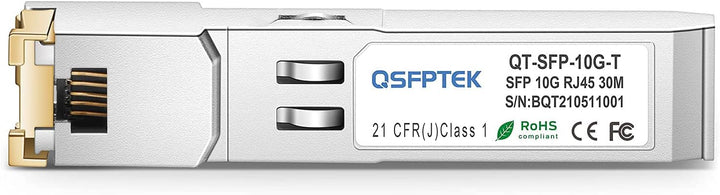 QSFPTEK 10G-T SFP+ Kupfer-RJ45-Modul, 10GbE Mini GBIC 10GBASE-T-Transceiver für Intel E10GSFPT (Cat6