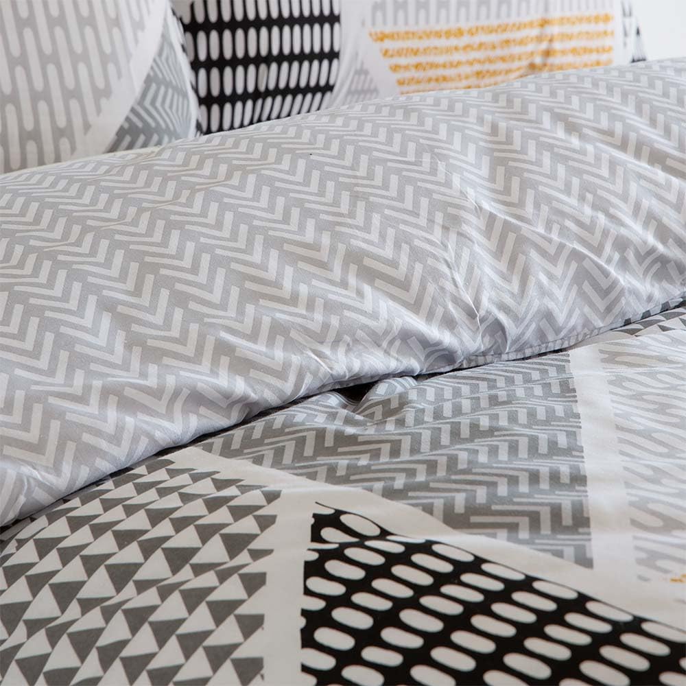 COTTON ARTean Wendbarer Bettbezug Geka, 135 x 190/200 cm, 50 % Baumwolle, 50 % Polyester, Grau und S