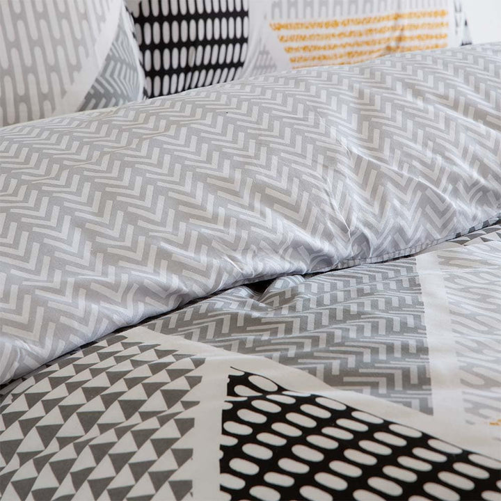 COTTON ARTean Wendbarer Bettbezug Geka, 135 x 190/200 cm, 50 % Baumwolle, 50 % Polyester, Grau und S